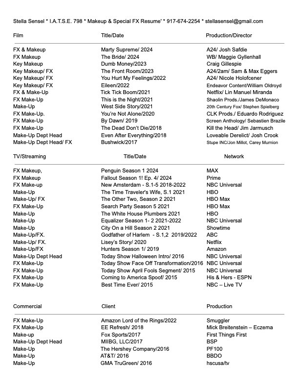 Stella Sensel Resume'